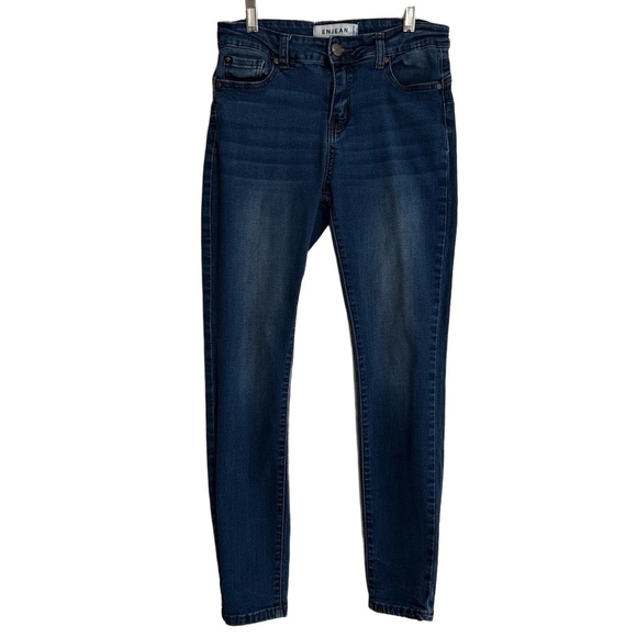 ENJEAN Jeans Womens 7/28 Dark Blue Denim Slim Fit Stretch Comfortable Trendy - Picture 2 of 7